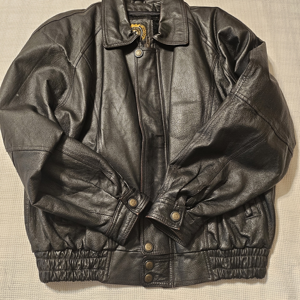 Vintage Michael Michelle U.S.A Leather Black Jacket Sz MED Zip Removable Liner